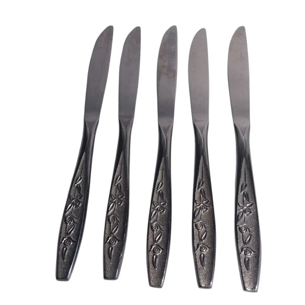 Ekco Eternal Rose Cotillion Stainless FloralFlatware Dinner Knives, 8.25